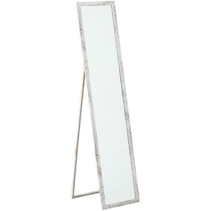Standspiegel, Weiß, Holzwerkstoff, rechteckig, 34x155x3 cm, Wohnspiegel, Standspiegel
