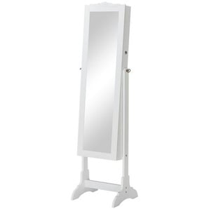 Standspiegelbox  Venedig | weiß | Holzwerkstoff, Samt, Glas | 40 cm | 154 cm | 35,8 cm |