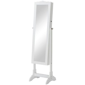 Standspiegelbox  Venedig | weiß | Holzwerkstoff, Samt, Glas | 40 cm | 154 cm | 35,8 cm |
