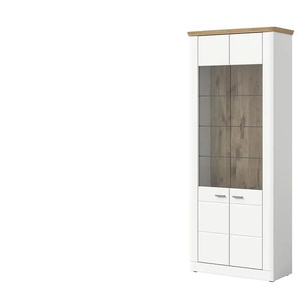 Standvitrine  Accadia ¦ weiß ¦ Maße (cm): B: 85 H: 205 T: 37.0