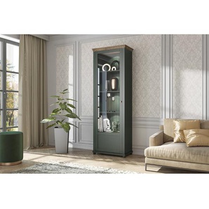 Standvitrine 71 x 200 x 42cm Türanschlag links Grün/Dunkelgrün