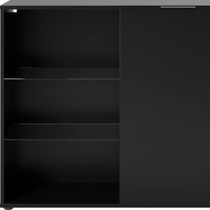 Standvitrine FMD Dark Schränke Gr. B/H/T: 99,1 cm x 81,3 cm x 31,5 cm, 1 St., schwarz Standvitrinen