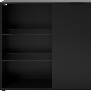 Standvitrine FMD Dark Schränke Gr. B/H/T: 99,1 cm x 81,3 cm x 31,5 cm, 1 St., schwarz Standvitrinen Breite 99,1 cm
