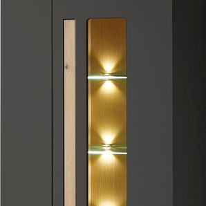 Standvitrine INNOSTYLE Loft Two Schränke Gr. B/H/T: 76 cm x 201 cm x 37 cm, Holzwerkstoff graphitfarben (Korpus)/ MDF graphitfarben (Front), 4 St., grau (graphitfarben) Standvitrinen mit Soft-Close-Funktion, inkl. Beleuchtung