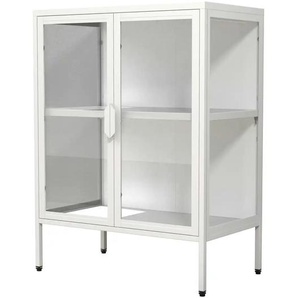 Standvitrine - weiß - Materialmix - 60 cm - 80 cm | Möbel Kraft