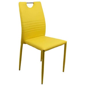 Stapelbare Stühle Kunstleder Gelb modernes Design (4er Set)