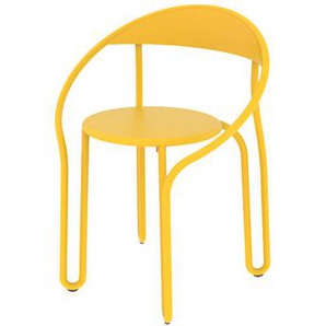 Stapelbarer Sessel Huggy Bistro Chair metall gelb / Aluminium - Maiori - Gelb
