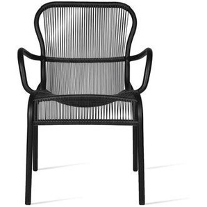 Stapelbarer Sessel Loop plastikmaterial textil schwarz / Bespannung handgeflochtenes Polyethylen - Vincent Sheppard - Schwarz