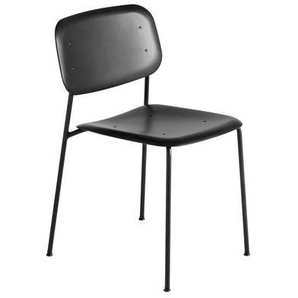Stapelbarer Stuhl Soft Edgde 45 plastikmaterial schwarz / Metall und Kunststoff - Hay - Schwarz