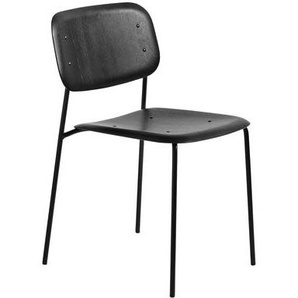 Stapelbarer Stuhl Soft Edge 40 holz schwarz / Fußgestell Metall - Hay - Schwarz
