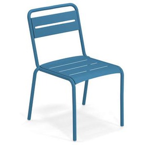 Stapelbarer Stuhl Star metall blau / Aluminium - Emu - Blau