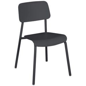 Stapelbarer Stuhl Studie metall grau schwarz / Aluminium - Fermob - Schwarz