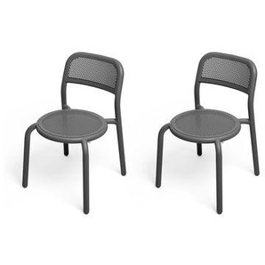 Stapelbarer Stuhl Toní metall schwarz / 2er-Set - Perforiertes Aluminium - Fatboy - Schwarz