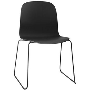 Stapelbarer Stuhl Visu holz schwarz / Stahlbeine - Muuto - Schwarz