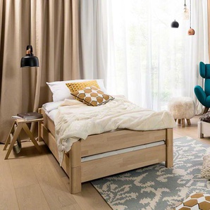 Stapelbares Bett aus Buche Massivholz geölt (zweiteilig)