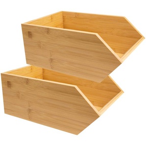 Stacking box made of sustainable bamboo - open storage box storage box - various sizes, in set
