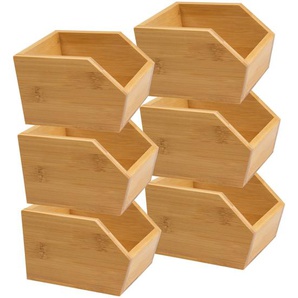 Stacking box made of sustainable bamboo - open storage box storage box - various sizes, in set