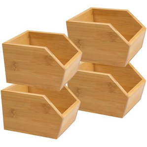 Stacking box made of sustainable bamboo - open storage box storage box - various sizes, in set