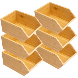Stacking box made of sustainable bamboo - open storage box storage box - various sizes, in set