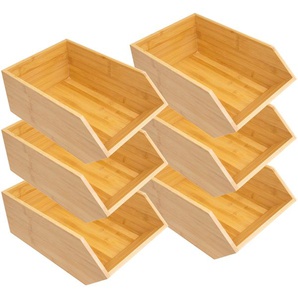 Stacking box made of sustainable bamboo - open storage box storage box - various sizes, in set