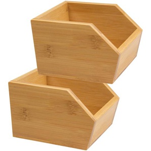 Stacking box made of sustainable bamboo - open storage box storage box - various sizes, in set