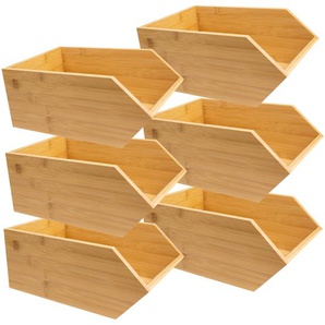 Stacking box made of sustainable bamboo - open storage box storage box - various sizes, in set