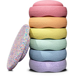 Stapelstein Spielzeug-Gartenset Stapelstein® Rainbow pastel, (7-tlg), inkl. Board super confetti