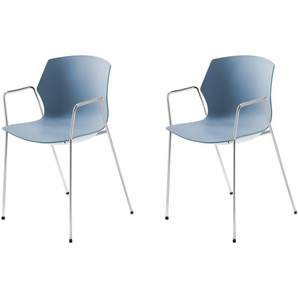 Stapelstuhl  2er Set MyPrimo ¦ blau ¦ Maße (cm): B: 55 H: 80,5 T: 53.0