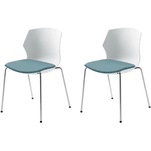 Stapelstuhl 2er Set - türkis/petrol - Materialmix - 51 cm - 80,5 cm - cm 53,0 | Möbel Kraft