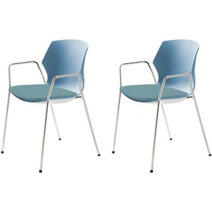 Stapelstuhl 2er Set - türkis/petrol - Materialmix - 55 cm - 80,5 cm - cm 53,0 | Möbel Kraft