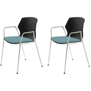 Stapelstuhl 2er Set - türkis/petrol - Materialmix - 55 cm - 80,5 cm - cm 53,0 | Möbel Kraft