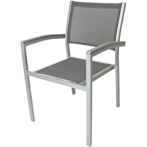 Stapelstuhl GARDEN PLEASURE GRACE Stühle Gr. B/H/T: 55 cm x 86 cm x 60 cm, 2 St., Aluminium, grau (grau, grau) Stapelstühle