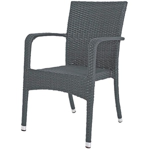 Stapelstuhl GARDEN PLEASURE LONDON Stühle Gr. B/H/T: 55 cm x 87 cm x 57 cm, 2 St., Aluminium, grau (grau, grau) Stapelstühle