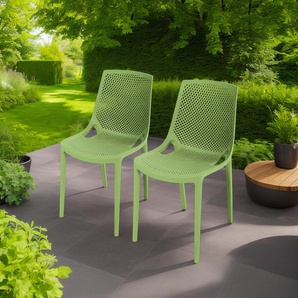 Stapelstuhl VACARIA 2er-Set Polypropylen Grün/Grün 44 x 81 x 50cm