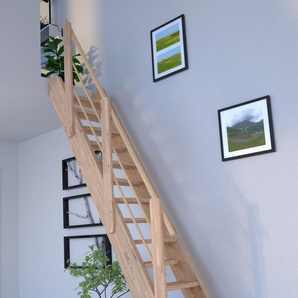 STARWOOD Raumspartreppe Massivholz Samos, Holz-Holz Design Geländer Treppen beige (natur) Treppen