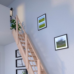 STARWOOD Raumspartreppe Massivholz Samos, Holz-Holz Design Geländer Treppen beige (natur) Treppen