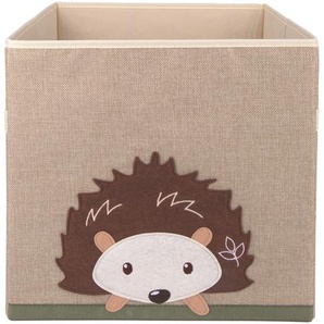 Staubox Spielzeugbox fürs Kinderzimmer, Igel, natur, 33 x 33 x 33 cm, von Bieco