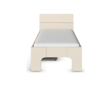 Stauraumbett in beige Frieda ¦ creme ¦ Maße (cm): B: 95 H: 210