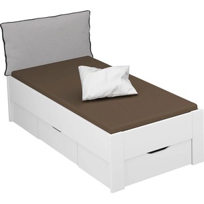 Stauraumbett RAUCH Aditio Betten Gr. Liegefläche B/L: 90 cm x 200 cm Betthöhe: 50 cm, kein Härtegrad, ohne Matratze, weiß Stauraumbetten inklusive Kopfteil und Schubkästen