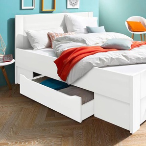 Stauraumbett RAUCH Isotta Betten Gr. Liegefläche B/L: 140 cm x 200 cm, kein Härtegrad, weiß Stauraumbetten mit 2 großen und 4 kleinen Schubkästen
