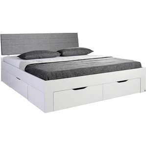 Stauraumbett RAUCH Oteli Betten Gr. Liegefläche B/L: 140 cm x 200 cm Betthöhe: 41 cm, kein Härtegrad, ohne Matratze, grau (weiß, grau) Stauraumbetten