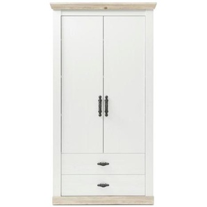 Stauraumschrank  Roble ¦ weiß ¦ Maße (cm): B: 107 H: 201