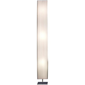 Stehlampe 160 cm, eckig, weiß, chrom, Plissee Lampenschirm, verchromtes Metall - Leuchte, Lampe, Designlampe, Bodenlampe, Esszimmerlampe