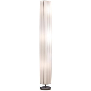 Stehlampe 160 cm, rund, weiß, chrom, Plissee Lampenschirm, verchromtes Metall - Leuchte, Lampe, Designlampe, Bodenlampe, Esszimmerlampe