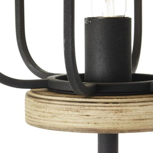 Stehlampe BRILLIANT Gwen Lampen Gr. 1 flammig, Ø 25 cm Höhe: 163 cm, braun (antik holzfarben, schwarz korund) Stehlampe Standleuchten 163 cm Höhe, Ø 25 cm, E27, MetallHolz, antik holzschwarz korund