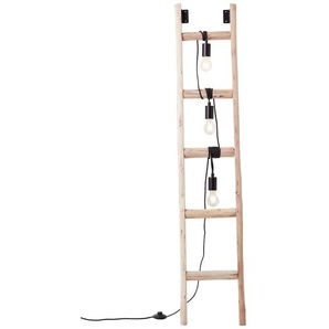 Stehlampe BRILLIANT Ladder Lampen Gr. Höhe: 157,5 cm, braun (schwarz, holzfarben) Standleuchte Stehlampe Standleuchten