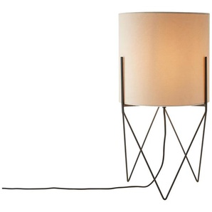 Stehlampe BRILLIANT Atami Lampen Gr. 1 flammig, Ø 31,5 cm Höhe: 58 cm, schwarz (schwarz, beige) Standleuchte Stehlampe Standleuchten schwarzbeige