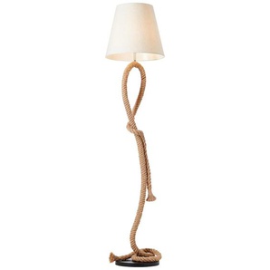 Stehlampe BRILLIANT Sailor Lampen Gr. 1 flammig, Ø 40 cm Höhe: 175 cm, beige (natur, weiß) Deko-Stehlampe Standleuchte Stehlampe Designerlampe Standleuchten