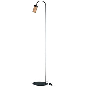 Stehlampe BRITOP LIGHTING ANNICK Leuchten Gr. 1 flammig, Ø 7 cm Höhe: 160 cm, schwarz (schwarz, eichefarben) Standleuchte Standleuchten Lampen Flexibeler Arm, LED-Leuchtmittel inkl., edles Eichenholz und Metall