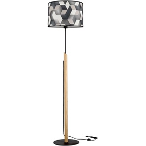 Stehlampe BRITOP LIGHTING ESPACIO Lampen Gr. 1 flammig, Ø 40 cm Höhe: 156 cm, bunt (schwarz, weiß, beige, eichefarben) Stehlampe Standleuchte Standleuchten